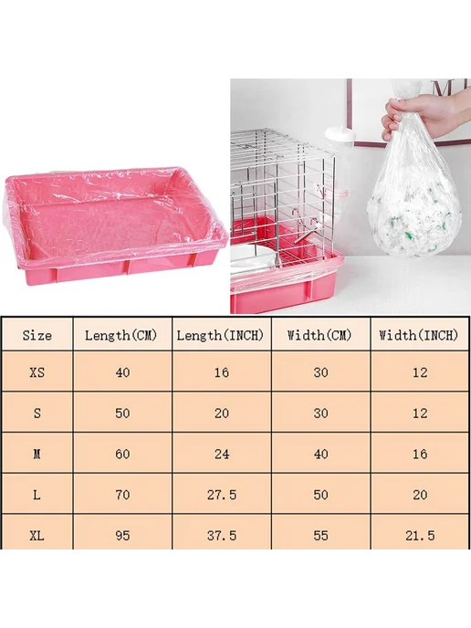 10 шт Пеленки для кроличьей клетки прозрачные 40x30 см, 40x30 см, 10 шт, фото 5