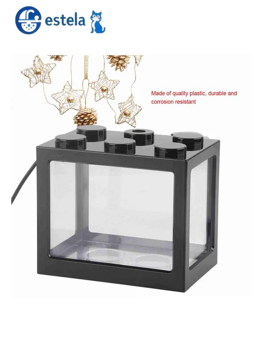Мини аквариум с LED подсветкой черный 12*8*10 5 см, 12x8, фото 2