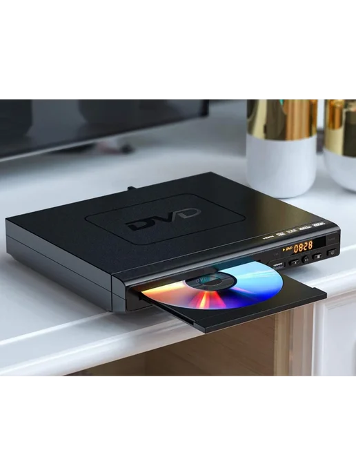 DVD-плеер домашний черный CD DVD HDD USB, черный, фото 8