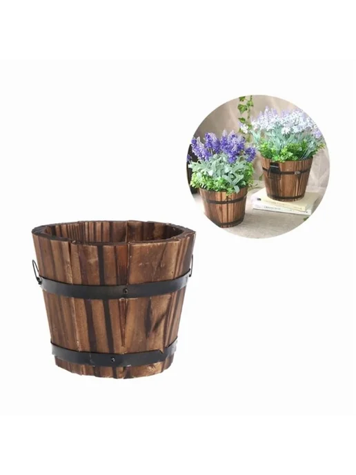 Горшок для цветов 10х20х26 см Розовый 1 шт, 10x20x26 см, 1 шт, фото 2
