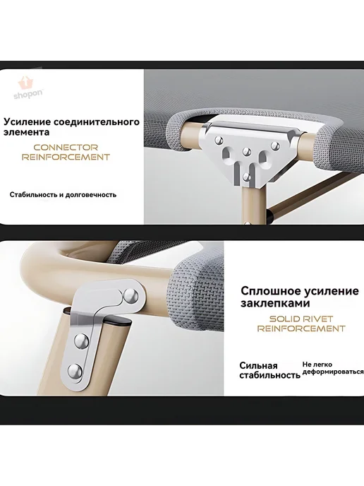 Раскладушка 56х173х30см Серый Кровать раскладушка, серый, фото 6