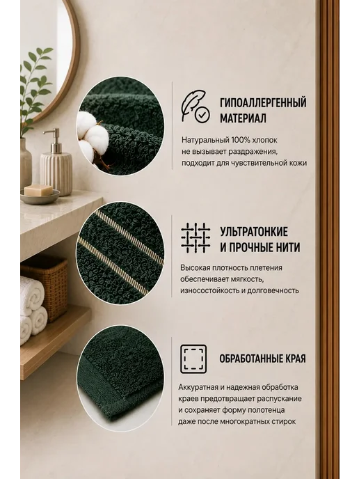 Полотенце махровое для рук - 1 шт, 40*60, жаккард, 40x60, 1 шт, фото 3