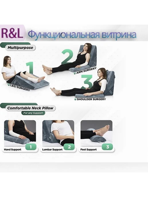 Ортопедическая подушка 56x56 см, высота 31.5 см, 56x56 см, фото 2