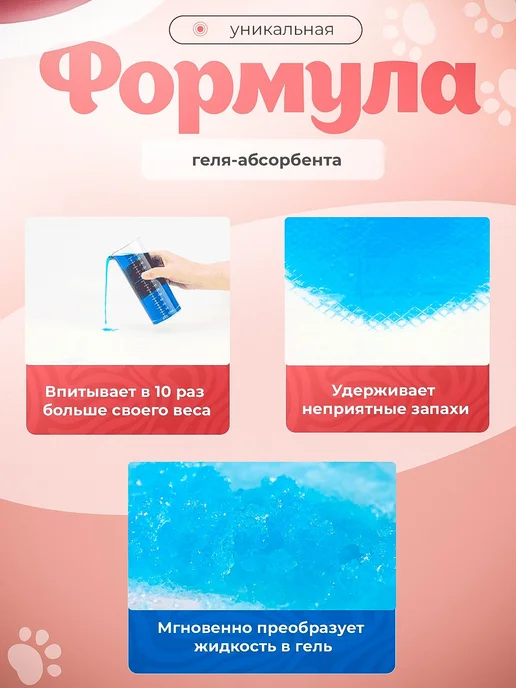 Пеленки для животных Голубые 45x60 50шт Пеленки, 50 шт, фото 2