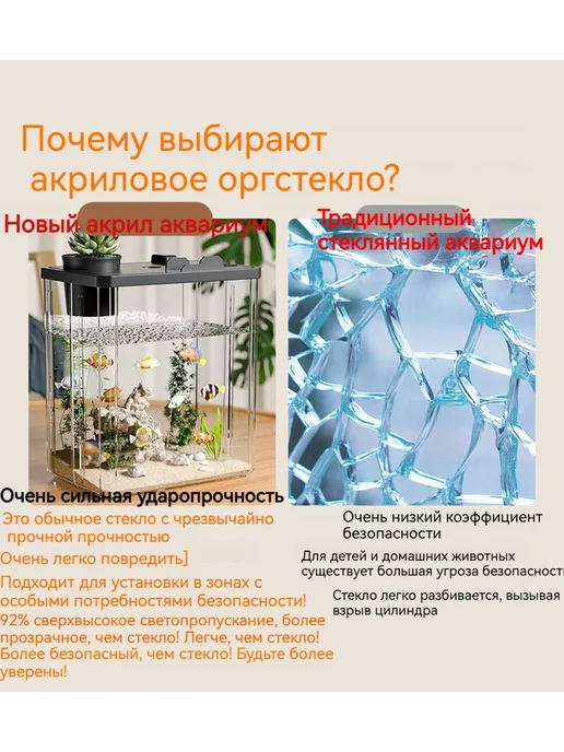 Экологический аквариум с фильтром серый Аквариум, серый, фото 6