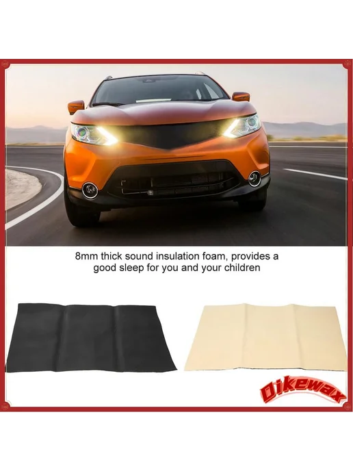 Шумоизоляция авто 24*40" 8мм черный Звукоизоляция, 24x40, фото 2