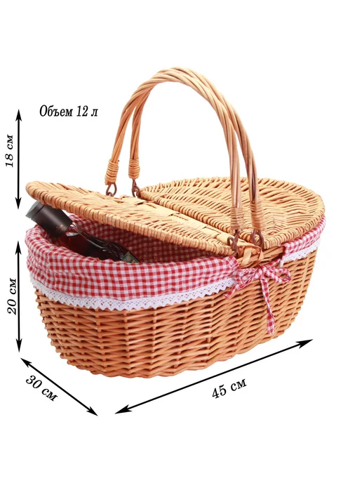 Корзина д я пикника, лоза, натуральный Кофе молоком Натур, вариант