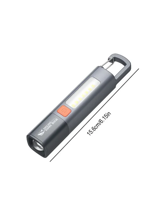 Подводный фонарь серый Фонарик с крючком COB LED 3 режима, серый, фото 4