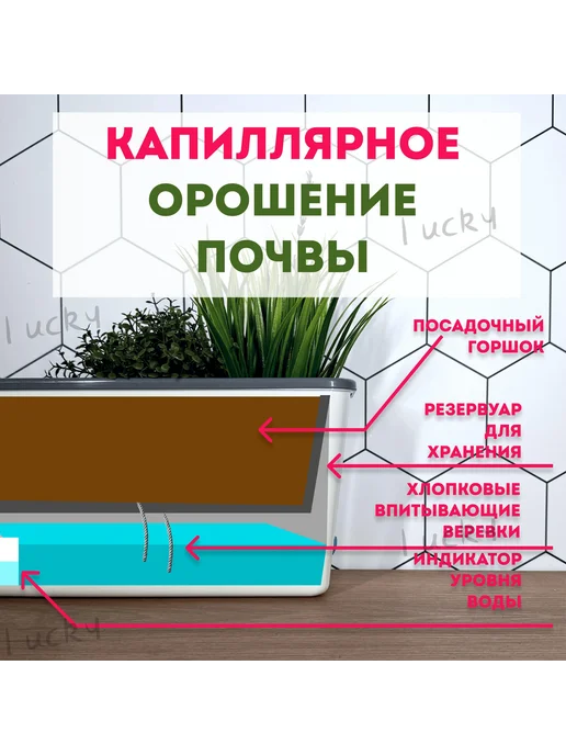 Горшок для цветов RECTANGLE 4л Белый Горшок для цветов, 4 л, фото 2