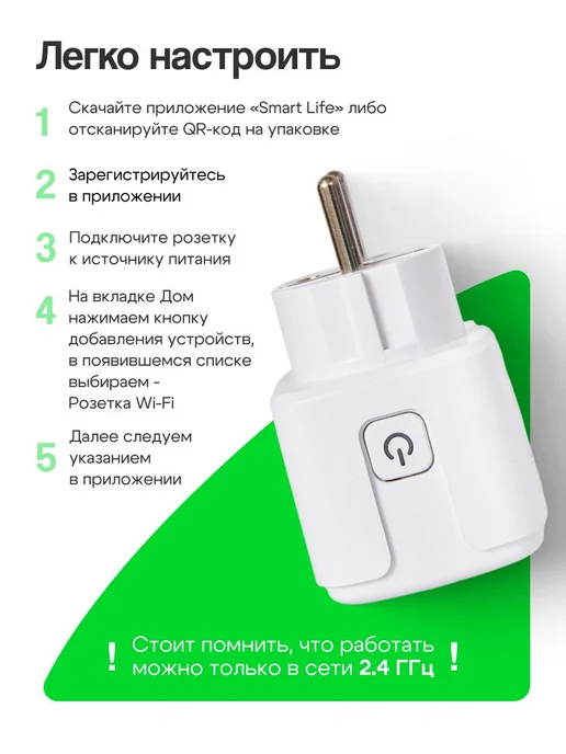 Умная розетка Wi-Fi 2 шт, 2 шт, фото 3