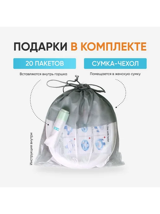 Горшок детский складной Силикон ABS пластик Синий, синий, фото 4