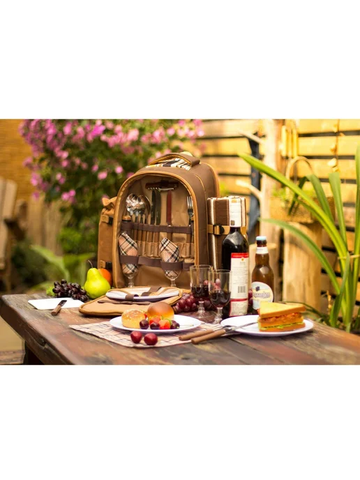 для пикника 22 предм на 4 персоны Коричневый Picnic Set, коричневый, фото 8