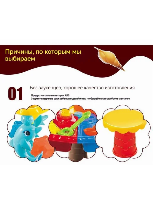 Песочница детская пластиковая 45x45x35 см, 45x45x35 см, фото 2