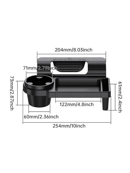 Подстаканник в Автомобиль Черный ABS + PET-G 207x180 мм, 207x180 мм, фото 2