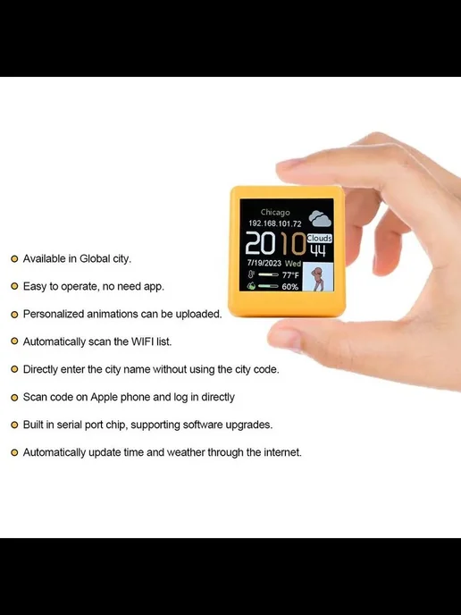 Метеостанция Gemagic Mini Wi Fi Cube Часы Гигрометр, вариант, фото 6