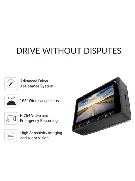 Видеорегистратор Xiao YI Smart Dash Cam ADAS upgrade черн, черный, фото 3