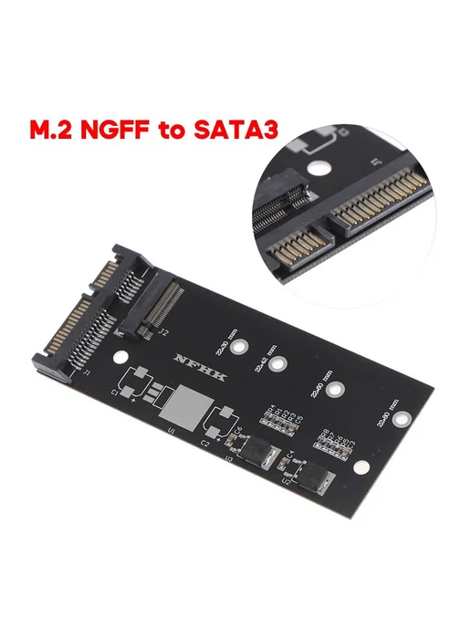 Адаптер M 2 NGFF SATA3-Sata 2-в-1 для карты Riser, вариант, фото 2