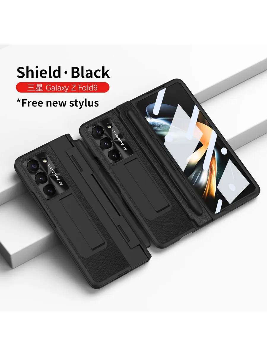 Кожаный чех д я Samsung Galaxy Z Fold 6 защитой