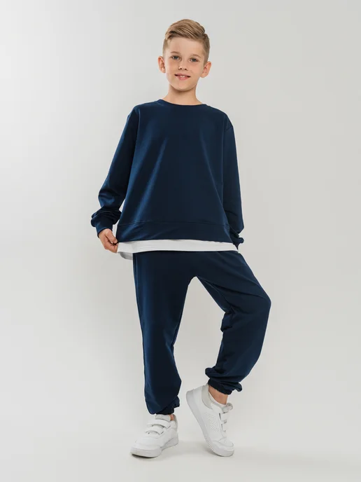 NgocAnh Fashion Подростковый спортивный костюм, синий, фото 3