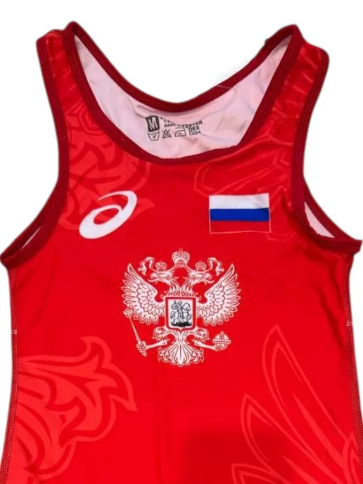 Sandra Shop Трико борцовское камуфляж для борьбы wrestling, красный, фото 2