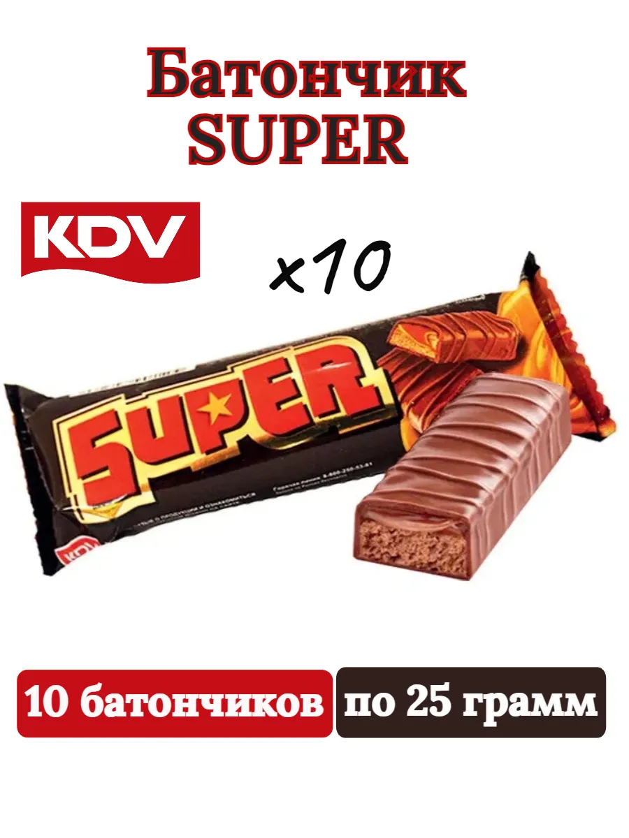 Батончик Super с нугой и мягкой карамелью 10х40г