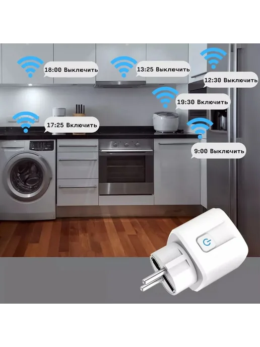 Умная розетка Евровилка 20А Wi-Fi IP20 1 шт Умная, 1 шт, фото 4