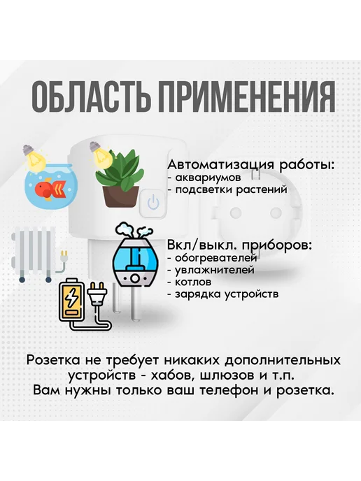 Умная розетка 2 шт, 2 шт, фото 3